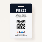 Foto-ID-Abzeichen für Journalisten Ausweis (Rückseite)