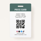 Foto-ID-Abzeichen für Journalisten Ausweis (Rückseite)
