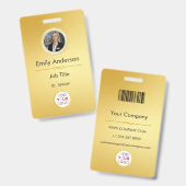 Foto-ID-Abzeichen für Mitarbeiter, Firmenlogo QR h Ausweis (Vorder- & Rückseite)