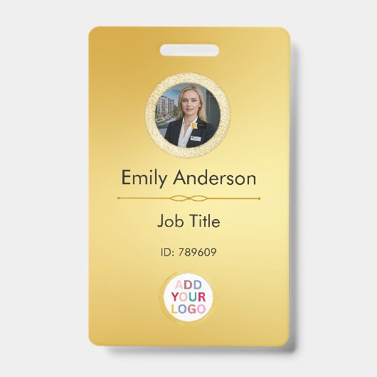 Foto-ID-Abzeichen für Mitarbeiter, Firmenlogo QR h Ausweis (Vorderseite)