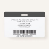 Foto-ID-Abzeichen für personalisierte Krankenhausm Ausweis (Rückseite)