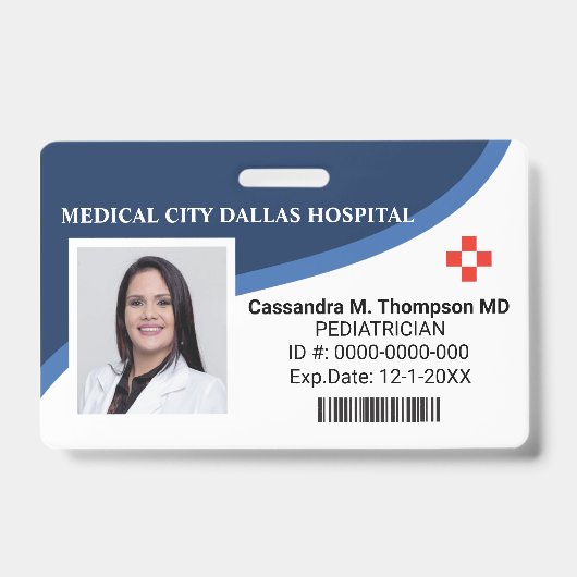 Foto-ID-Abzeichen für personalisierte Krankenhausm Ausweis (Vorderseite)