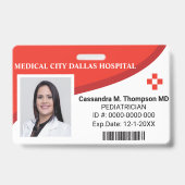 Foto-ID-Abzeichen für personalisierte Krankenhausm Ausweis (Front)