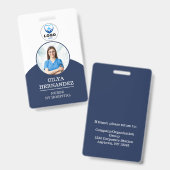 Foto-ID-Abzeichen für personalisierte Navy-Mitarbe Ausweis (Vorder- & Rückseite)