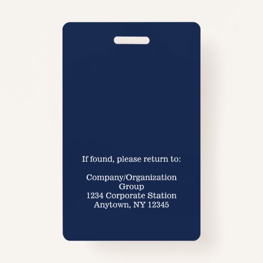 Foto-ID-Abzeichen für personalisierte Navy-Mitarbe Ausweis (Rückseite)