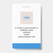 Foto-ID-Abzeichen für personalisierte Unternehmens Ausweis (Rückseite)