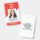 Foto-ID-Abzeichen für Red Custom Employee Ausweis (Vorder- & Rückseite)