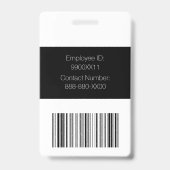 Foto-ID-Abzeichen für Schwarz-Weiß-Crew Ausweis (Rückseite)