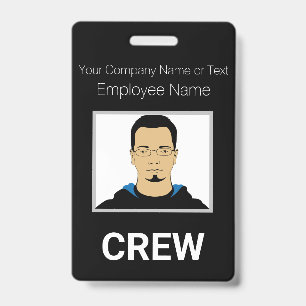 Foto-ID-Abzeichen für Schwarz-Weiß-Crew Ausweis