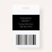 Foto-ID-Abzeichen für Schwarz-Weiß-Crew Ausweis (Rückseite)