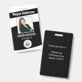 Foto-ID-Abzeichen für Schwarze Mitarbeiter Ausweis (Vorder- & Rückseite)