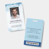 Foto-ID-Abzeichen für vertikale blaue Gradient Ausweis (Vorder- & Rückseite)