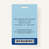 Foto-ID-Abzeichen für vertikale blaue Gradient Ausweis (Rückseite)