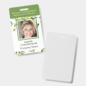 Foto-ID-Abzeichen für vertikale grüne Folien Ausweis (Front & Back)