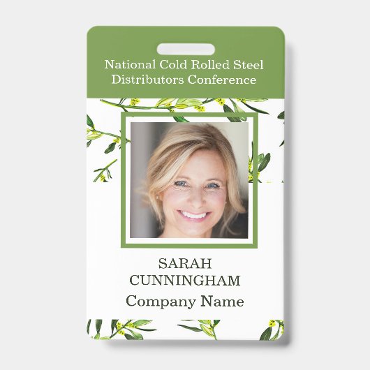 Foto-ID-Abzeichen für vertikale grüne Folien Ausweis (Front)