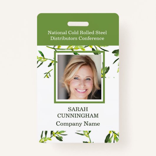Foto-ID-Abzeichen für vertikale grüne Folien Ausweis (Vorderseite)