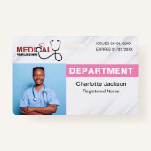 Foto-ID-Abzeichen mit Barcode Ausweis (Vorderseite)