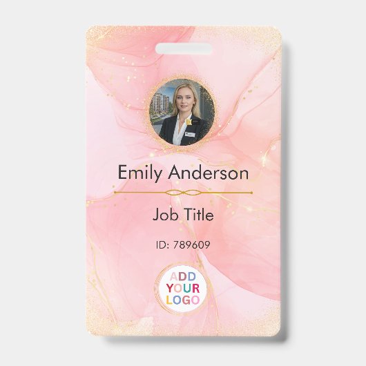 Foto-ID-Abzeichen mit Logo für Geschäftsmitarbeite Ausweis (Vorderseite)