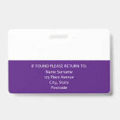 Foto ID Abzeichen Personalisiert Company Mitarbeit Ausweis (Rückseite)