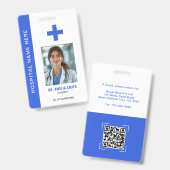Foto-ID-Ausweis für Mediziner mit QR-Code Ausweis (Vorder- & Rückseite)