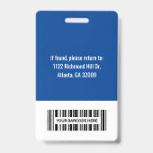 Foto-ID-Bar-Logo des Krankenhauses Ausweis (Rückseite)