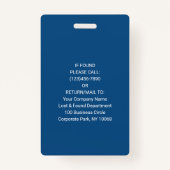 Foto ID Barcode Classic Blue Access Ausweis (Rückseite)