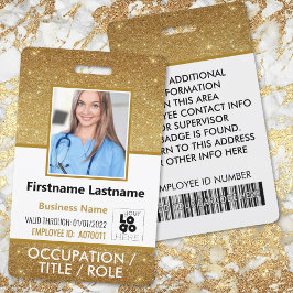 Foto ID Barcode Logo 14K Gold Glitzer Ausweis