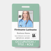 Foto ID Barcode Logo Arsen Green Name Ausweis (Vorderseite)
