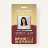 Foto-ID-Barcode-Logo Burgundy Gold Curve Ausweis (Vorderseite)