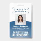 Foto-ID-Barcode-Logo Classic Blue Curve Ausweis (Front)