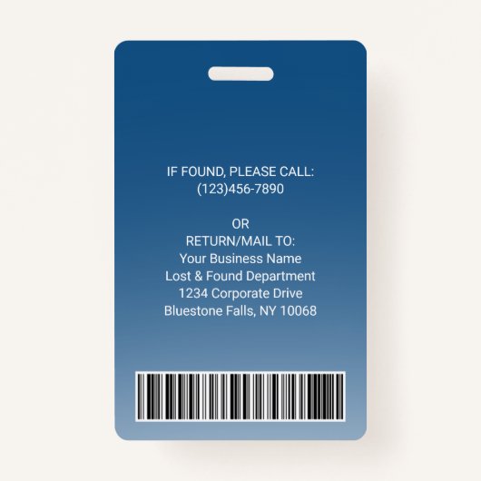 Foto-ID-Barcode-Logo Classic Blue Curve Ausweis (Rückseite)