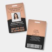Foto-ID-Barcode-Logo Copper Black Curve Ausweis (Vorder- & Rückseite)