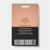 Foto-ID-Barcode-Logo Copper Black Curve Ausweis (Rückseite)