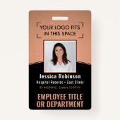 Foto-ID-Barcode-Logo Copper Black Curve Ausweis (Vorderseite)