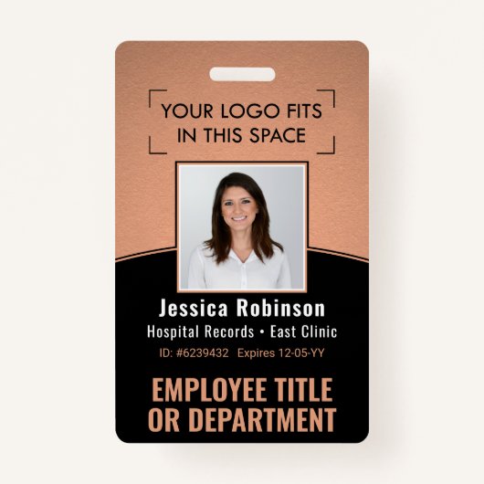 Foto-ID-Barcode-Logo Copper Black Curve Ausweis (Vorderseite)