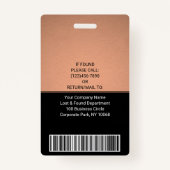 Foto-ID-Barcode-Logo Copper Black Curve Ausweis (Rückseite)