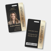 Foto-ID-Barcode-Logo für Mitarbeiter - Schwarz und Ausweis (Vorder- & Rückseite)