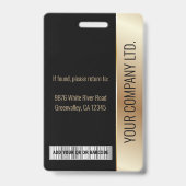 Foto-ID-Barcode-Logo für Mitarbeiter - Schwarz und Ausweis (Rückseite)
