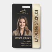 Foto-ID-Barcode-Logo für Mitarbeiter - Schwarz und Ausweis (Vorderseite)