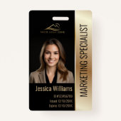 Foto-ID-Barcode-Logo für Mitarbeiter - Schwarz und Ausweis (Vorderseite)