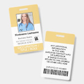 Foto-ID-Barcode-Logo Gelbblütenname Ausweis (Vorder- & Rückseite)