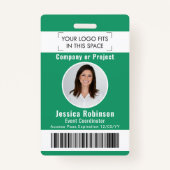 Foto-ID-Barcode-Logo "Grüner Zutritt" Ausweis (Vorderseite)