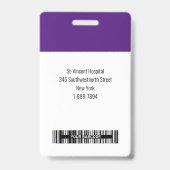 Foto-ID-BarCode-Logo-Name-Abzeichen für benutzerde Ausweis (Rückseite)