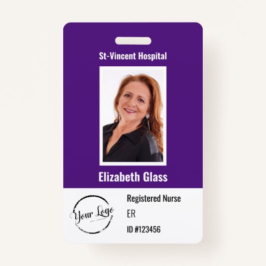 Foto-ID-BarCode-Logo-Name-Abzeichen für benutzerde Ausweis (Vorderseite)