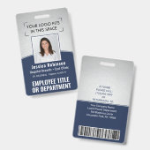 Foto-ID-Barcode-Logo Navy Silver Curve Ausweis (Front & Back)