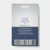 Foto-ID-Barcode-Logo Navy Silver Curve Ausweis (Back)