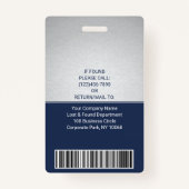 Foto-ID-Barcode-Logo Navy Silver Curve Ausweis (Rückseite)