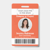 Foto-ID-Barcode-Logo Orange Access Pass Ausweis (Vorderseite)