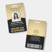 Foto-ID-Barcode-Logo Schwarz & Gold-Kurve Ausweis (Vorder- & Rückseite)