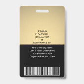 Foto-ID-Barcode-Logo Schwarz & Gold-Kurve Ausweis (Rückseite)